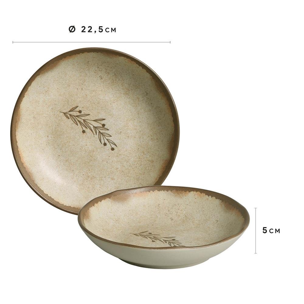 Conjunto C/ 6 Pratos Fundo Bio Stoneware Nativa Ø 22,5cm - 4