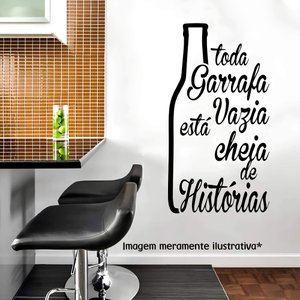 Adesivo de Parede Toda Garrafa Está Cheia de Historias:53 X 100 Cm