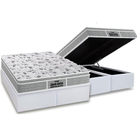 Cama Box Baú Queen: Colchão Anatômico Probel D45 / EP Guarda Costas PróExtreme Plus + Base CRC Coura