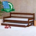 Ver imagem 2 de Sofá Cama com Cama Auxiliar Solteiro Madeira Maciça Esmeralda Nemargi Castanho com 2 Colchões