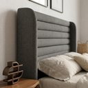 Ver imagem 6 de Cabeceira Estofada para Cama Box Casal Padrão Sasha 140cm Moderna Linho Cinza - Desk Design