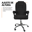 Ver imagem 4 de Cadeira de Escritório Presidente Soft Reclinável Ergonômica - Preto - 2