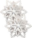 Ver imagem 1 de Kit 20 Flores Natal com Glitter Branco Natalino Enfeite 10cm