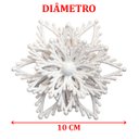 Ver imagem 4 de Kit 20 Flores Natal com Glitter Branco Natalino Enfeite 10cm