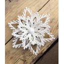 Ver imagem 2 de Kit 20 Flores Natal com Glitter Branco Natalino Enfeite 10cm