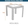Mesa de Jantar Quadrada Ibiza 80 Cm (largura) em Polipropileno Marrom com Tramas Simulando Rattan - 4