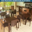 Ver imagem 3 de Mesa de Jantar Quadrada Ibiza 80 Cm (largura) em Polipropileno Marrom com Tramas Simulando Rattan