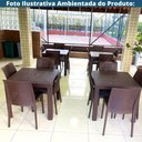 Ver imagem 2 de Mesa de Jantar Quadrada Ibiza 80 Cm (largura) em Polipropileno Marrom com Tramas Simulando Rattan