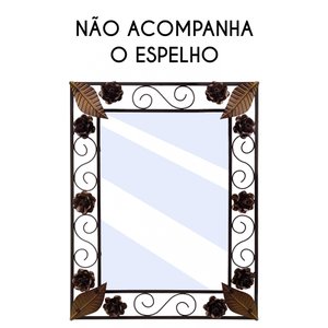 Moldura de Espelho em Ferro Colorida com Flores Artesanais Para Banheiro Libertas Rosas Artesanato E