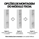 Ver imagem 6 de Guarda Roupa Modular 2 Portas Reflecta com Prateleiras/Cabideiros 70cm Altezza Belmax:Branco