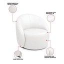 Ver imagem 3 de Poltrona Decorativa Orgânica Giratória Kit 2 Lua Sintético Pu D03 - D’Rossi