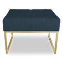 Ver imagem 4 de Puff Lisa Suede Azul Marinho Base Metálica Industrial Dourado - Pallazio