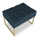 Ver imagem 3 de Puff Lisa Suede Azul Marinho Base Metálica Industrial Dourado - Pallazio