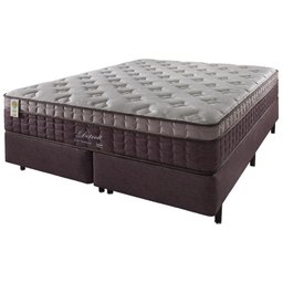 Cama Box King Marrom + Colchão Molas Ensacadas Detroit Visco Gel Pillow In 158x198x68cm - 1