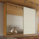 Ver imagem 1 de Guarda Roupa Hanover 02 Pts Flutuantes 100 MDF com 1 Espelho - Mademarcs