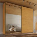 Ver imagem 3 de Guarda Roupa Hanover 02 Pts Flutuantes 100 MDF com 1 Espelho - Mademarcs
