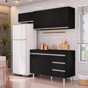 Ver imagem 4 de Cozinha Planejada Lux 3 Peças 100%mdf com Balcão Gabinete Tampo 120cm 3 Gavetas Preto - Desk