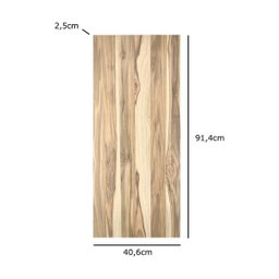 Painel de Madeira Teca Retangular Multiuso Natural 91,4x40,6x2,54cm - 2
