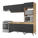 Ver imagem 2 de Armário de Cozinha Compacta 4 Peças Lisboa Multimóveis Mp2134 Rustic/preto