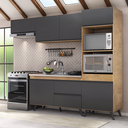 Ver imagem 1 de Armário de Cozinha Compacta 4 Peças Lisboa Multimóveis Mp2134 Rustic/preto