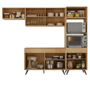 Ver imagem 4 de Armário de Cozinha Compacta 4 Peças Lisboa Multimóveis Mp2134 Rustic/preto