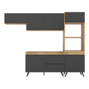 Ver imagem 5 de Armário de Cozinha Compacta 4 Peças Lisboa Multimóveis Mp2134 Rustic/preto