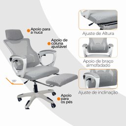 Cadeira de Escritório Presidente Executiva Oficial Supreme - Cinza - 1 - 8