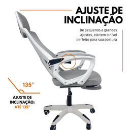 Cadeira de Escritório Presidente Executiva Oficial Supreme - Cinza - 1 - 5