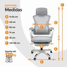 Cadeira de Escritório Presidente Executiva Oficial Supreme - Cinza - 1 - 5