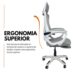 Cadeira de Escritório Presidente Executiva Oficial Supreme - Cinza - 1 - 4