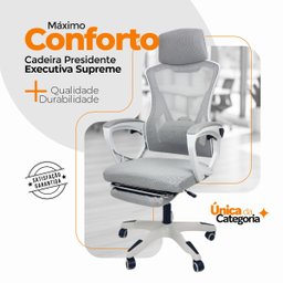Cadeira de Escritório Presidente Executiva Oficial Supreme - Cinza - 1 - 4