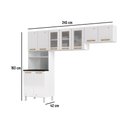 Ver imagem 2 de Cozinha Compacta Aço 3 Peças com Armário para Forno/Micro-ondas Multimóveis CR20367