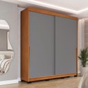Ver imagem 2 de Roupeiro Porto 2 Portas de Correr 2 Gavetas 177x213cm Freijó/Cinza 240826