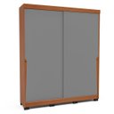 Ver imagem 1 de Roupeiro Porto 2 Portas de Correr 2 Gavetas 177x213cm Freijó/Cinza 240826