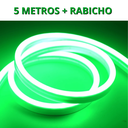 Ver imagem 2 de Kit 1 a 10 Metros Mangueira Fita Led Neon Flex Verde + Rabicho:5 Metros 127v + Rabicho
