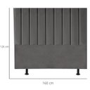 Ver imagem 3 de Cabeceira Cama Casal Queen Size 160 Cm Eloá Corino e Frame:cinza