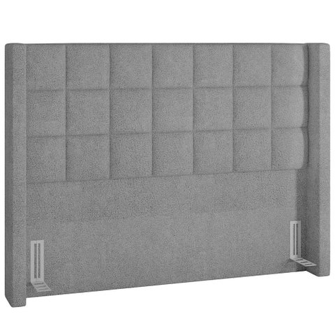 Cabeceira Cama Box Casal 195 Cm P05 Paris Bouclê Cinza - Lyam Decor