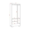 Ver imagem 3 de Guarda-roupa Compacto com Cabideiro - Atacama / Off White