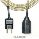 Ver imagem 2 de Extensão Elétrica 2 Metros Pp 2x0,75mm Revestido Bege/dourado Cabos Immediate