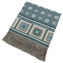 Ver imagem 1 de Xale Manta Sofá Protetora Decorativa Luxo Dupla Face Jacquar 1,40x1,70m Cairo Turquesa