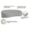 Ver imagem 6 de Kit Sofá 3 Lugares 200cm e 2 Poltronas Orgânica Luxo Recepção Amore Bouclé Cinza