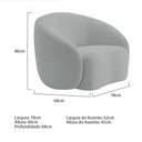 Ver mais imagens de Kit Sofá 3 Lugares 200cm e 2 Poltronas Orgânica Luxo Recepção Amore Bouclé Cinza