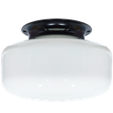 Ver imagem 1 de Plafon Colonial Aluminio Preto Drops Leitoso Boca 10 Retrô