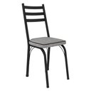 Ver imagem 2 de Kit com 2 Cadeiras de Jantar Aço Tubular 141 Sf Preto/grafiato Cinza - Combo Stock