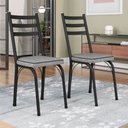 Ver imagem 1 de Kit com 2 Cadeiras de Jantar Aço Tubular 141 Sf Preto/grafiato Cinza - Combo Stock