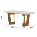 Ver imagem 4 de Mesa de Jantar Liz 180x90cm Vidro 25 mm Cinamomo Off White com Kit 6 Cadeiras Linho Prata -Valdemó