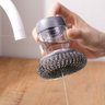 Escova de Aço Limpeza com Recipiente para Detergente Multiuso Lava Louças - 2