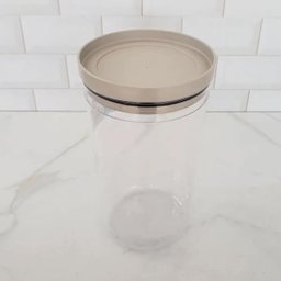 Kit 2 Potes Herméticos Soprano 2,1l Porta Mantimentos Plástico com Tampa Redondas Cinza - 3