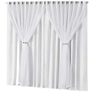 Cortina Microfibra com voil 2,80x2,50 Para Trilho Suíço:Branco