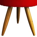 Ver imagem 4 de Kit 2 Puff Decorativo Redondo para Sala Quarto Penteadeira Pé Palito Castanho Suede Cores